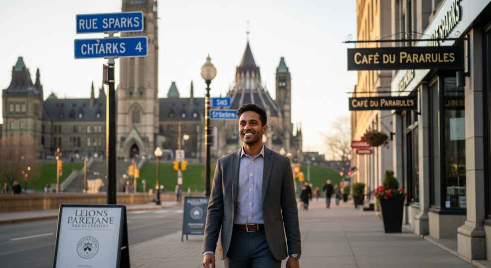 French-speaking professional in Ottawa representing bilingual opportunities in Ontario OINP program