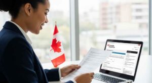 Person improving CRS score for Canadian Express Entry immigration