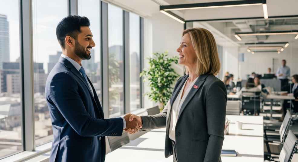 Newcomer interview with an employer.