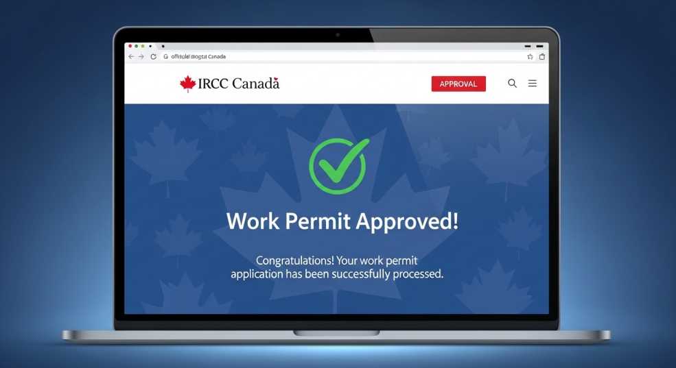 Work permit approval notification.