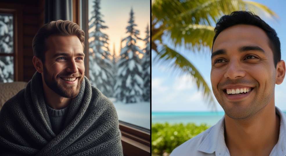 Same-sex couple maintaining long-distance relationship